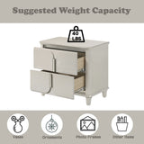 White Acrylic Two-Drawer Nightstand With Smooth Glide Storage - Omega Lifestyles