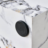 MDF Marble Pattern Modern White Coffee Table - Sleep Galleria