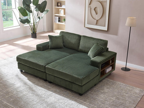 Convertible Corduroy Fabric Oversized Double Lounge Sofa Chair - Omega Lifestyles