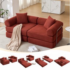 Modular Folding Convertible Corduroy Sofa Bed - Omega Lifestyles