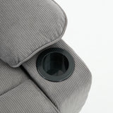 Medium-Firm Corduroy Remote-Controlled Heating Massage Recliner - Omega Lifestyles