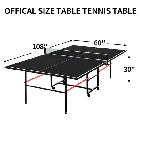Professional 9ft Foldable Indoor Table Tennis Table Set - Omega Lifestyles