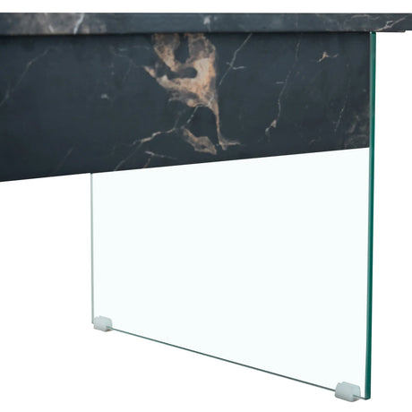 Lift-Top Coffee Table With Storage Black Marble Glass - Omega Lifestyles