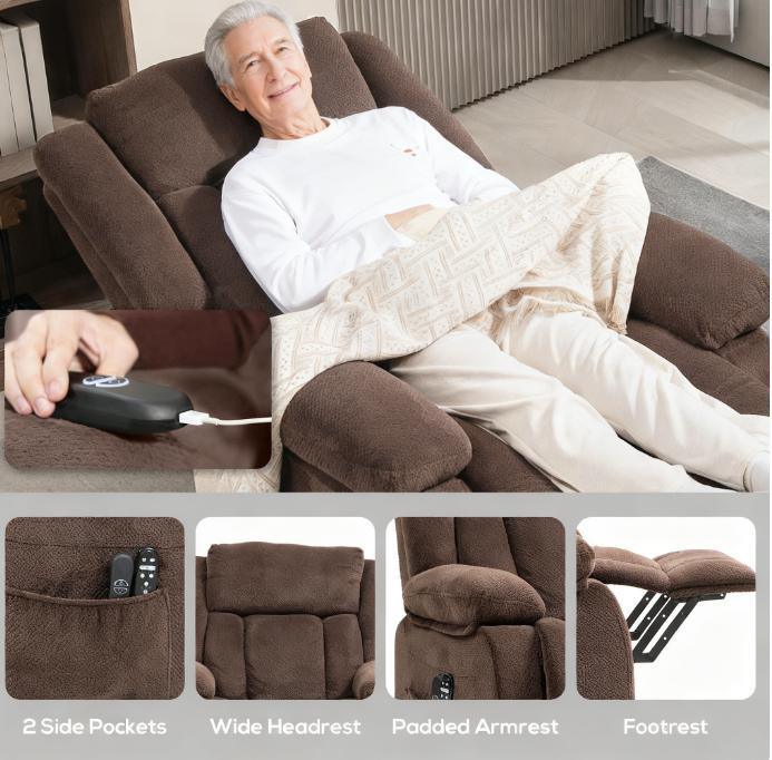 Power Lift Recliner Massage Chair With Lumbar Heating - Omega Lifestyles