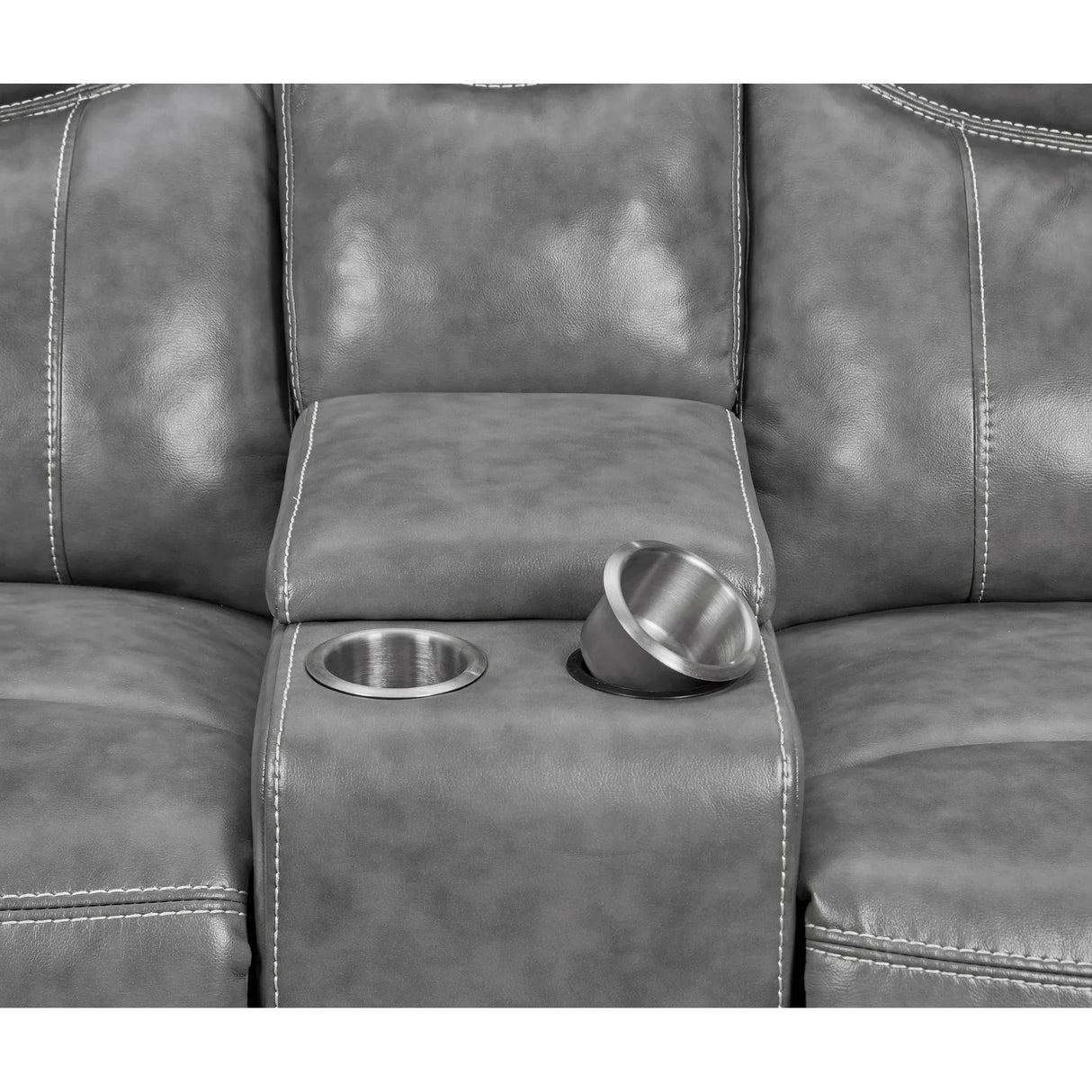 Grey Upholstered 2-Piece Manual Reclining Living Room Set - Omega Lifestyles