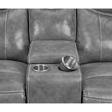 Grey Upholstered 2-Piece Manual Reclining Living Room Set - Omega Lifestyles