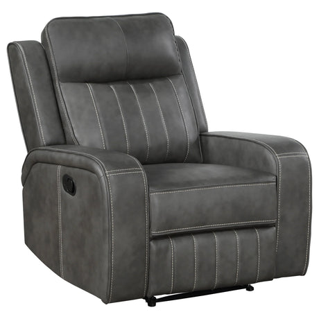 Grey Upholstered Plush Foam Recliner Chair - Omega Lifestyles