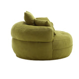 Modern Chenille Circular Sponge Sofa With Throw Pillows - Omega Lifestyles