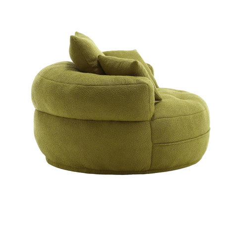 Modern Chenille Circular Sponge Sofa With Throw Pillows - Omega Lifestyles