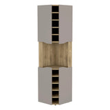 Modern Corner Bar Cabinet With Ten Built-In Wine Rack - Omega Lifestyles