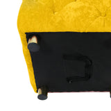 Yellow Velvet Dice-Shaped Storage Ottoman With Foam Seat - Omega Lifestyles