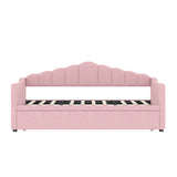 Upholstered Twin Velvet Daybed With Adjustable Trundle And Charging - Omega Lifestyles