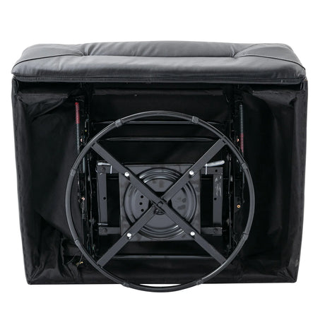 Manual Black Leather Gel Recliner Chair With LED Light Strip - Omega Lifestyles