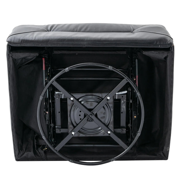 Manual Black Leather Gel Recliner Chair With LED Light Strip - Omega Lifestyles