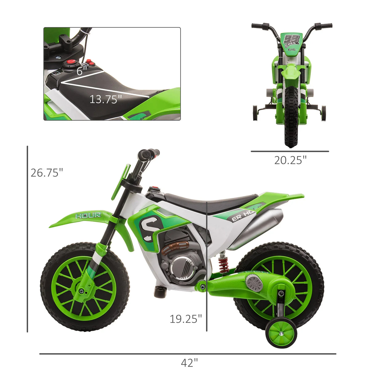 12V Battery-Powered Kids Electric Ride-On Motorcycle Toy - Omega Lifestyles