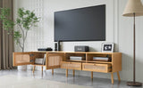 Boho Farmhouse Solid Wood TV Stand Cabinet - Sleep Galleria