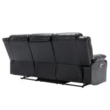 3-Seater Manual Recliner Chair Leather Gel With LED Lights - Omega Lifestyles