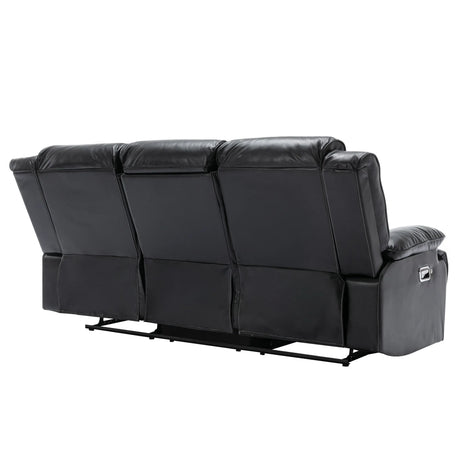 3-Seater Manual Recliner Chair Leather Gel With LED Lights - Omega Lifestyles