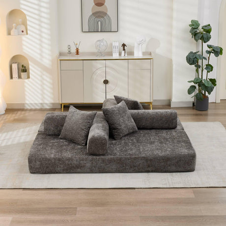 Comfy Convertible Chenille Folding Floor Sofa Bed - Omega Lifestyles
