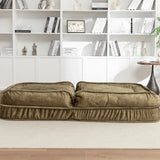 Adjustable Velvet Upholstered Floor Sofa With Massage Pillow - Omega Lifestyles