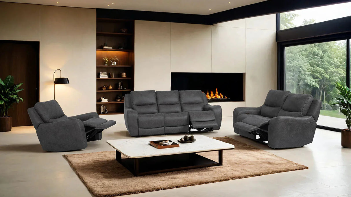 Contemporary Power Recliner Oversized Seat Soft Track Arms - Omega Lifestyles