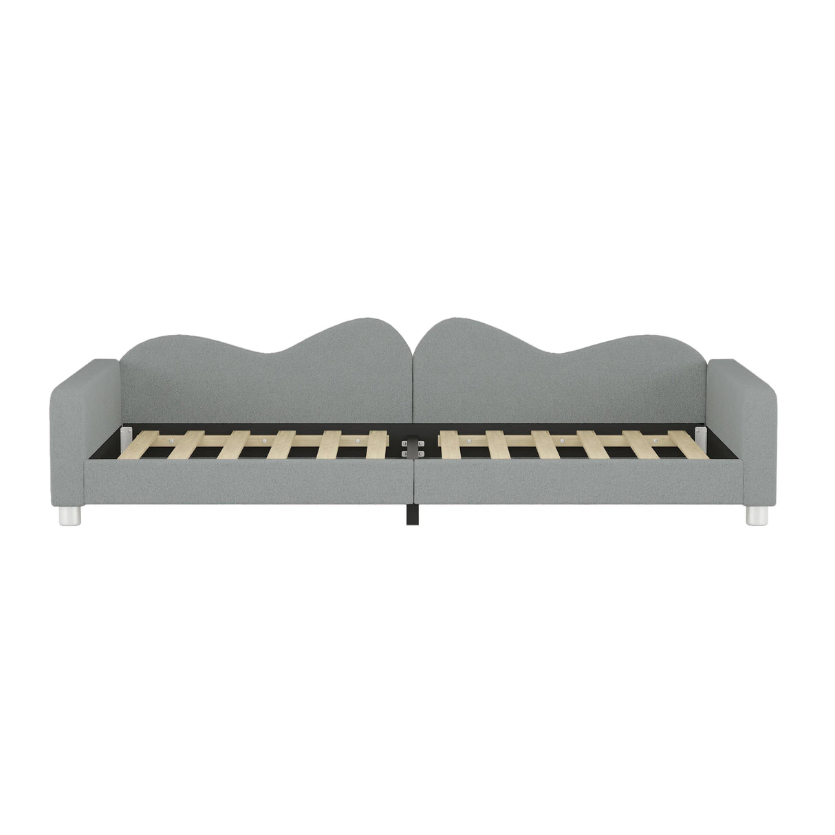 Twin Upholstered Sherpa Fabric Daybed With Cloud Backrest - Omega Lifestyles
