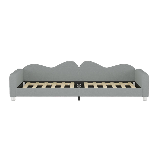 Twin Upholstered Sherpa Fabric Daybed With Cloud Backrest - Omega Lifestyles
