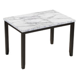5-Piece Faux Marble Dining Table Set With Cushioned Chairs - Omega Lifestyles