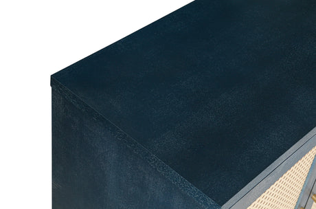 Rattan Wooden Storage Sideboard Cabinet with Shelves - Omega Lifestyles