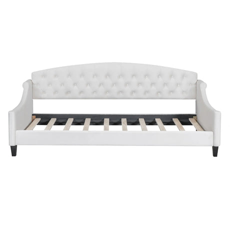 Twin Modern Velvet Upholstered Tufted Button Daybed - Omega Lifestyles