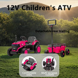 12V Kids Electric Ride On Tractor With Trailer Toy Car - Omega Lifestyles