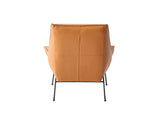 Sandstone Top Grain Leather Accent Chair With Ottoman - Omega Lifestyles