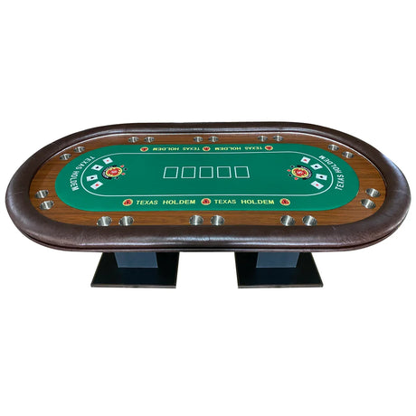 Modern 96-Inch 10-Player Wood Poker Table With LED Lights - Omega Lifestyles
