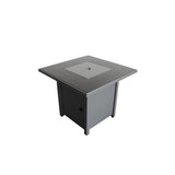 Modern Gray Stainless Steel Propane Gas Outdoor Fire Pit Table