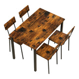 5-Piece Metal And Wood Modern Indoor Dining Set For 4 - Omega Lifestyles