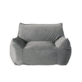 Velvet Foam Filled Cozy Bean Bag Chair With Armrests - Omega Lifestyles