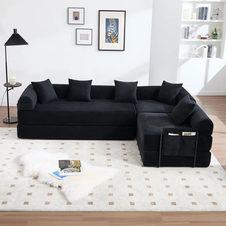 Convertible Corduroy Memory Foam Folding Sofa Bed - Omega Lifestyles