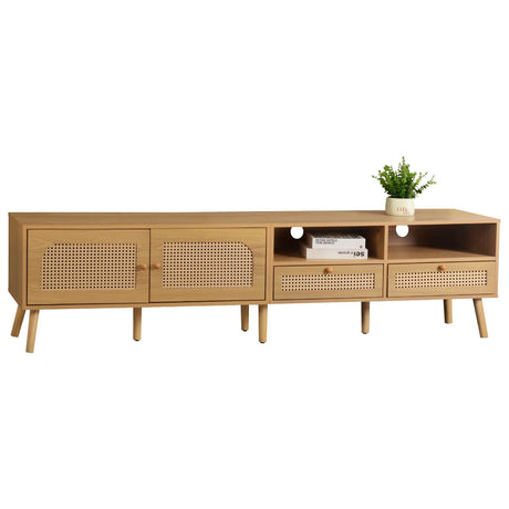 Boho Farmhouse Solid Wood TV Stand Cabinet - Sleep Galleria