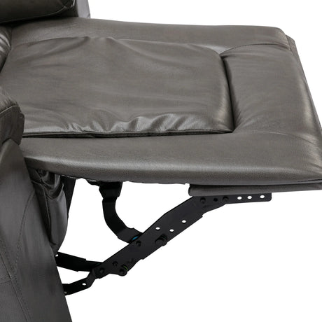 Grey Manual Recliner Chair With Storage Box And Cup Holders - Omega Lifestyles