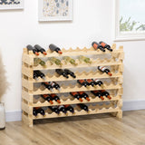 Natural Wood 72-Bottle Stackable Wine Rack Organizer - Omega Lifestyles