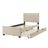 Twin Velvet Upholstered Platform Bed With Trundle - Omega Lifestyles