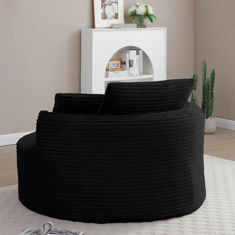 Modern Corduroy Boneless Floor Round Lounge Chair With Pillows - Omega Lifestyles