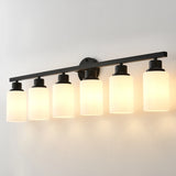 Matte Black Glass Shade 6-Light Wall Sconce Lighting - Omega Lifestyles