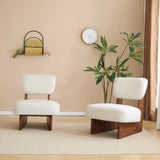 Set of 2 Modern Beige Polyester Upholstered Lounge Chairs - Omega Lifestyles