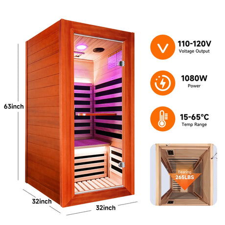 Wooden Infrared Sauna Room With Bluetooth Speakers - Omega Lifestyles