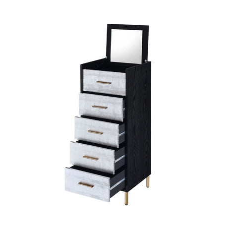 Metal Mirror Jewelry Armoire With Storage Drawers - Omega Lifestyles