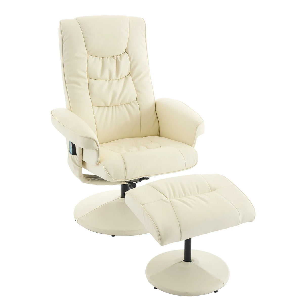 PU Leather Recliner Chair With Ottoman Heated Massage - Omega Lifestyles