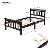 Twin Solid Wood Sleigh Platform Bed Frame With Headboard - Omega Lifestyles
