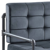 Gray Velvet Memory Foam Accent Chair With Pillow - Omega Lifestyles