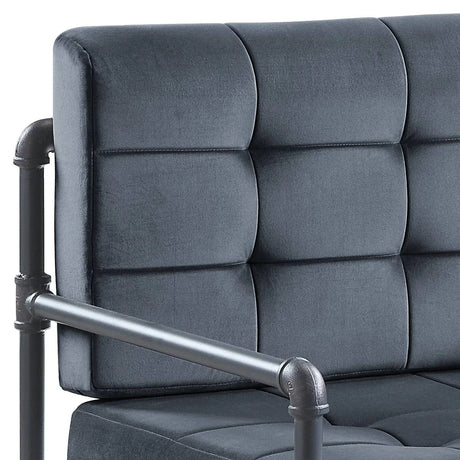 Gray Velvet Memory Foam Accent Chair With Pillow - Omega Lifestyles